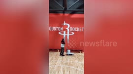 Houston Rockets logo covered at basketball court in China following pro-Hong Kong tweet controversy
