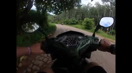 Hyper-lapse catches drive through Ko Lanta Old Town Road in Thailand