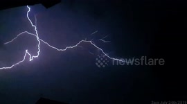 Spectacular lightning across the skies of Wigan, England