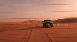 Couple goes dune blasting in SUV in desert outside Dubai