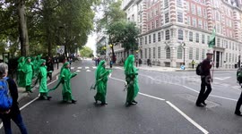 Extinction Rebellion Activists In Green