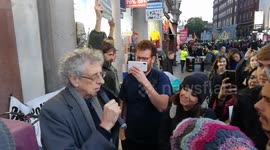Jeremy Corbyn's BROTHER clashes with Extinction Rebellion activists at Trafalgar Square