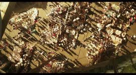 filming the relfection of the encants second hand market in barcelona from the mirrored roof