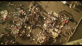 filming the relfection of the encants second hand market in barcelona from the mirrored roof