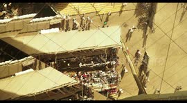 filming the relfection of the encants second hand market in barcelona from the mirrored roof