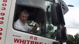 HGV driver using phone ask him to put down the phone calls me a F#@king nonce ;(