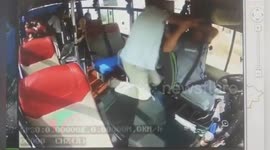 Elderly Chinese man attacks bus driver after he refuses to let the passenger off