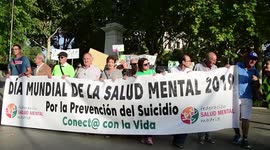 Dozens march in Madrid on World Mental Health Day
