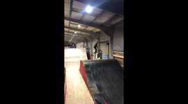 British BMXer attempts risky backflip and smashes shoulder on ramp