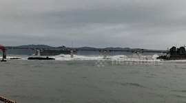Typhoon Hagibis causes choppy seas in Japan today as the country braces for devastation