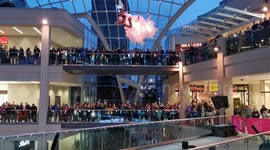 Flying violinist gives stunning performance to spectators in Leeds