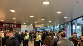 Police patrol London City Airport after Extinction Rebellion protests