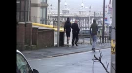 Two shoplifters steal back their items from Marks and Spencer's security guard in Blackpool