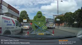 Green Gorilla on the back of a trailer