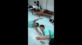 Schoolboys beat exam stress by mimicking crocodiles