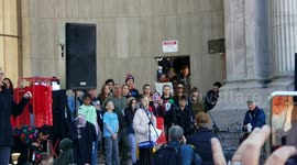 Greta Thunberg leads rally in Denver in front of a big crowd