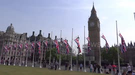 ARCHIVES: British flags in front of Big-Ben