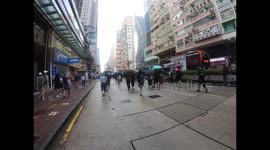 Protesters march on Nathan road as protests continue in Hong Jomg