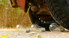 Watch these crunchy household items get CRUSHED by a car in these deeply satisfying footage