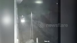CCTV captures moment leopard pounces on sleeping dog