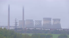 UK cooling towers demolished by controlled explosion