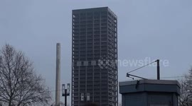 Demolition of the AfE Turm (tower) in Frankfurt on 2.2.2014
