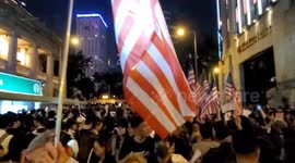 Hong Kong Protesters gathered in Central for a peaceful rally in support of the US Hong Kong Human Rights and Democracy Act 2019