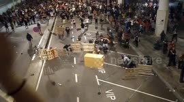 Intense scene as Catalan protestors barricade El Prat airport