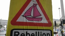The Extinction Rebellion Protestors Camp In Trafalgar Square In London