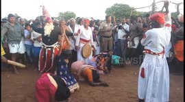 Hundreds women line up to be flogged by ‘priests’ thinking it will rid them of evil spirits to cure their sickness during brutal ritual in Southern India.