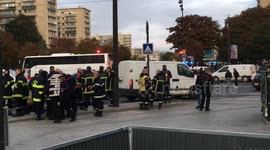 Large police deployment as firefighters protest in Paris