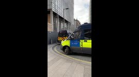 Police gather ahead of extinction rebellion protest near The Shard in London