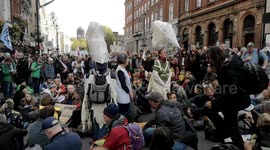 Extinction rebellion protestors in Whitehall