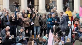 The Extinction Rebellion return to Trafalgar square a day after getting kicked out