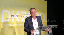 President of Lyon David Kimelfeld gives speech ahead of municipal elections