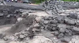 Dog leaps to safety from Guatemala river after recent floods