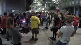 Protestors From Extinction Rebellion Party Outside The News Building In London Bridge