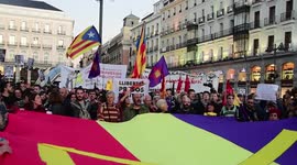 Hundreds gather in support of Catalan independence in Madrid