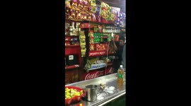 Sweet Indian cocktail maker flips glasses and sprays juice from metres away
