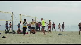 beach volley practise at the beach
