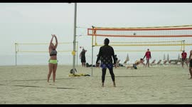 beach volley practise at the beach
