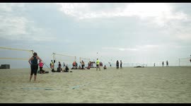 beach volley practise at the beach