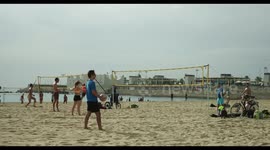 beach volley practise at the beach