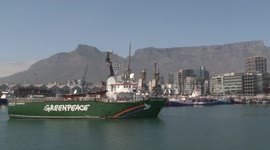 Greenpeace vessel Docks in Cape Town