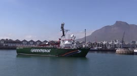 Greenpeace vessel docks in Cape Town to highlight environmental dangers to oceans