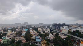 Raining over the cityscape of Bangalore