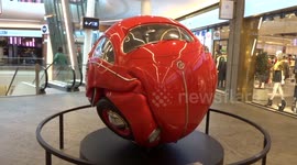 Weird ball shaped Volkswagen Beetle Car in Amsterdam