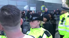 Pro-Brexit protester harasses Diane Abbott as she enters parliament