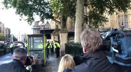 Michael Gove leaves parliament after major Brexit blow to furious anti-Brexit protesters