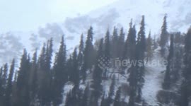 Seasons First Snowfall in Famous SKI Tourist Place in Gulmarag Jammu Kashmir.